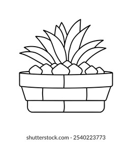 Estilo de Ilustración vectorial de icono de roca-pared-planeta
