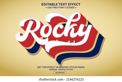 Rocky 3D editable text effect template