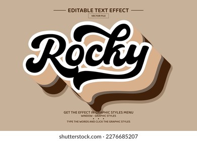 Rocky 3D editable text effect template