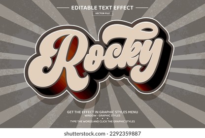 Rocky 3D editable text effect template