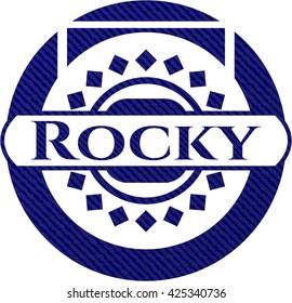 Rocky badge with jean texture