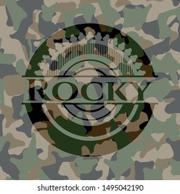 Rocky camouflage emblem. Vector Illustration. Detailed.