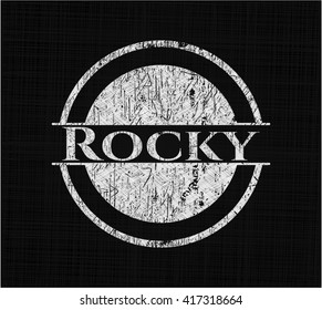 Rocky chalk emblem, retro style, chalk or chalkboard texture