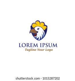 Rocky Chicken Logo Mascot vector illustration