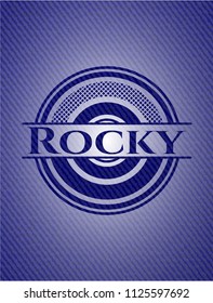 Rocky emblem with denim high quality background