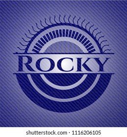 Rocky emblem with denim texture