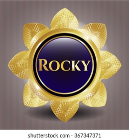 Rocky gold emblem