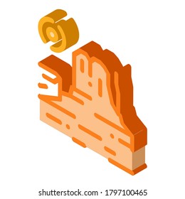rocky gorge icon vector. isometric rocky gorge sign. color isolated symbol illustration