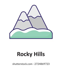 Icono de Vector de Rocky Hills que puede modificarse o editarse fácilmente

