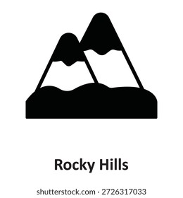 Icono de Vector de Rocky Hills que puede modificarse o editarse fácilmente

