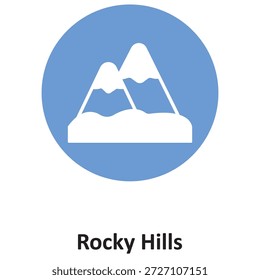 Icono de Vector de Rocky Hills que puede modificarse o editarse fácilmente

