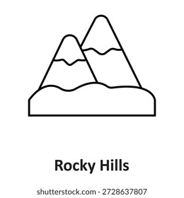 Icono de Vector de Rocky Hills que puede modificarse o editarse fácilmente

