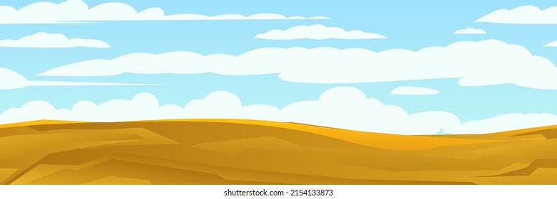 Rocky landscape. Sharp stone cliffs. View of an uninhabited planet. Seamless Horizontal illustration. Desert during the day. Vector