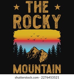 El diseño de camisetas de la montaña rocosa 