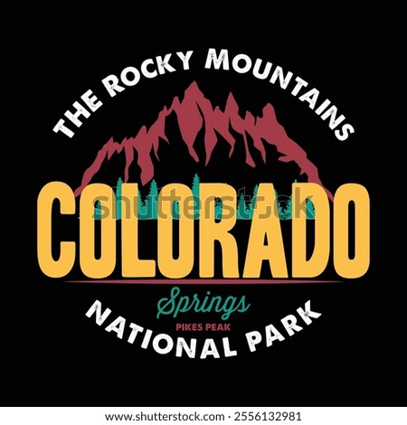 The Rocky Mountain Colorado National Park typographic for the T-shirt graphic.