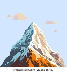 rocky mountain flat illustration, climbing exploration