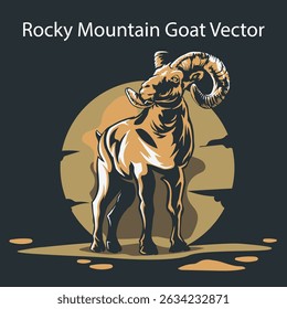 Rocky Mountain Goat Vector Illustration Template