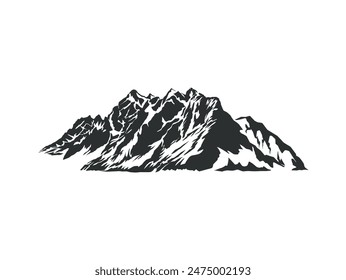 rocky mountain hand drawing vector