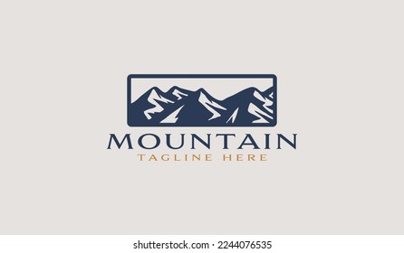 Rocky Mountain. Mountain Hilltop Nature Landscape. Universal creative premium symbol. Vector sign icon logo template. Vector illustration