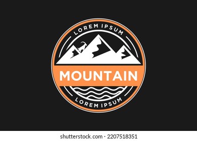 Rocky Mountain Logo Adventure Park Outdoor Emblem Badge Nubian Ibex Silhouette