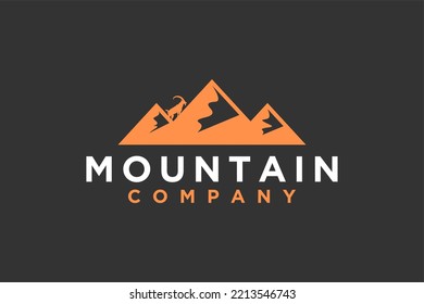 Rocky Mountain Logo Adventure Park Outdoor Emblem Badge Nubian Ibex Goat Silhouette