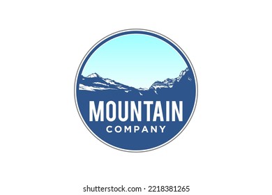 Rocky mountain logo design illustration vector icon symbol park outdoor