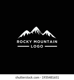 vector de diseño de logotipo de montaña rocosa