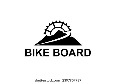 Rocky mountain logo with downhill bike gear elements.