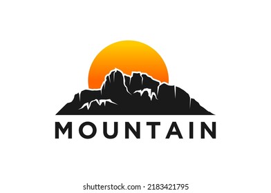 Rocky mountain logo sunrise sunset element arizona monument valley camp travel adventure