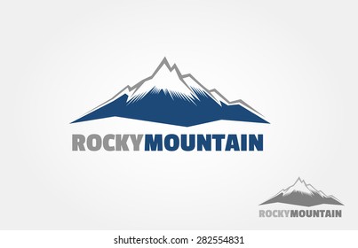 Rocky Mountain Logo Template.  Isolated on white background. It's try to symbolize a power and strength, it's good for adventure product or other adventure activity.