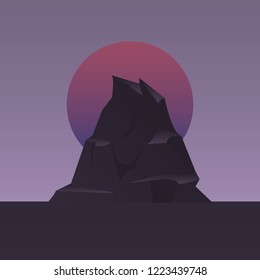rocky mountain moon dark scene
