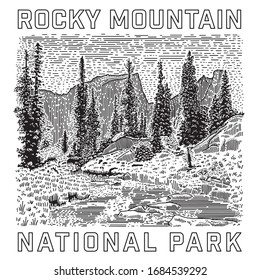 Rocky Mountain National Park Icon with an illustration of the park.