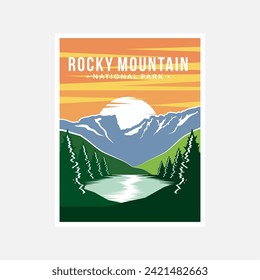 Rocky Mountain National Park poster vector illustration design