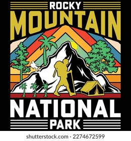 Rocky Mountain National Park, Vintage Hiking T-Shirt, Adventure T-Shirt, Mountain T-Shirt, Retro T-Shirt.
