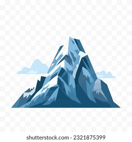 Rocky mountain on a white background. Vector illustration