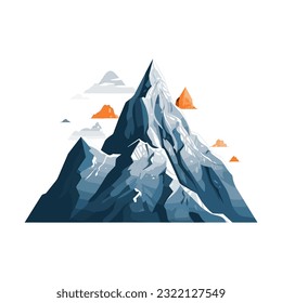 Rocky mountain on a white background. Vector illustration