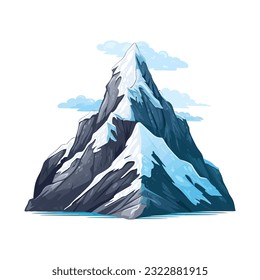 Felsberg auf weißem Hintergrund. Vektorgrafik