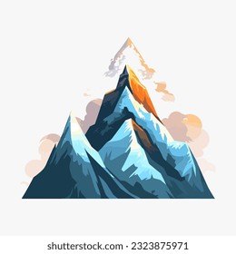 Rocky mountain on a white background. Vector illustration