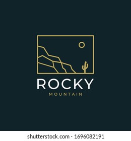 Rocky Mountain peak logo design vector illustration