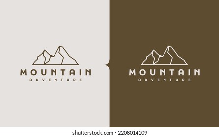 Rocky Mountain Pine Tree Mountain Hilltop Nature Landscape. Universal creative premium symbol. Vector sign icon logo template. Vector illustration