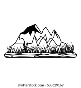 rocky mountain with snow icon image 