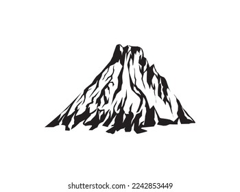 rocky mountain vector illustration in black and white