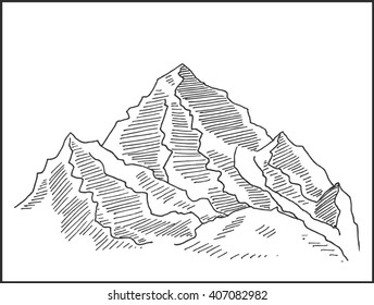 Rocky mountain vector illustration, for landscape and scenery design