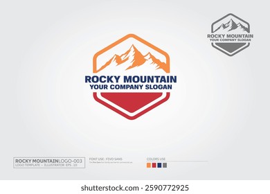 Rocky Mountain Vector Logo Template. This logo based on rocky mountain concept, you can use this logo for any business, especially for adventure companies.