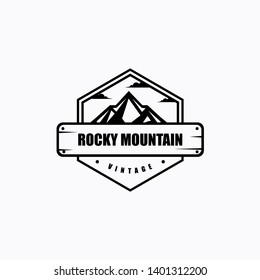 Rocky mountain vintage logo vector design download