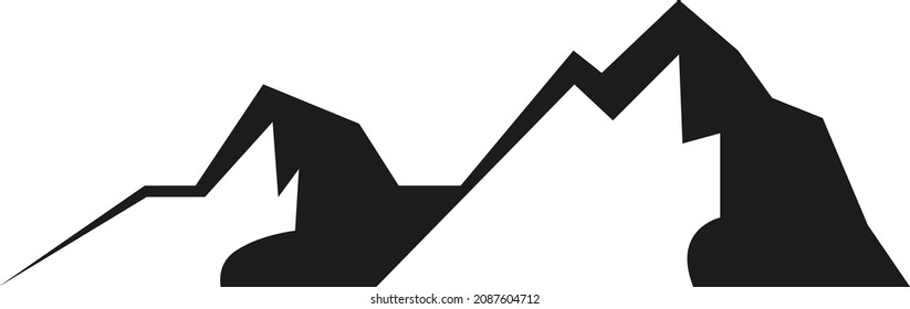 Rocky mountains. High peaks logo. Climbing symbol