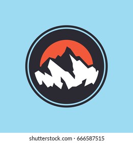 Rocky mountains vector icon.