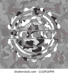 Rocky on grey camo texture