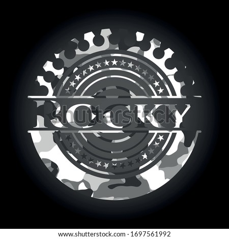 Rocky on grey camo texture