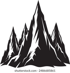 Rocky Peaks: Sharp, jagged mountain tops piercing the sky.